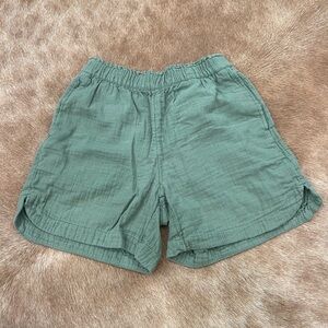 Old Navy Green High-Waisted Crinkle Gauze Shorts 100% Cotton